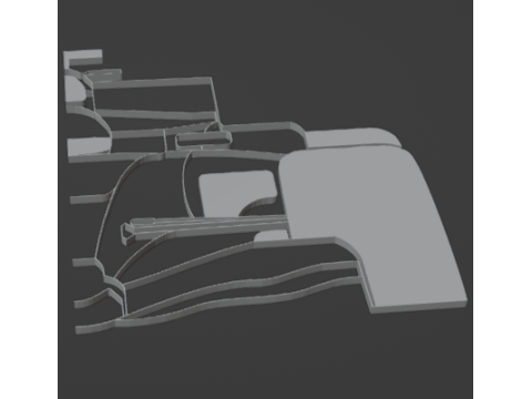 F1 Renault R25 Wall Silhouette Front 3D 打印模型