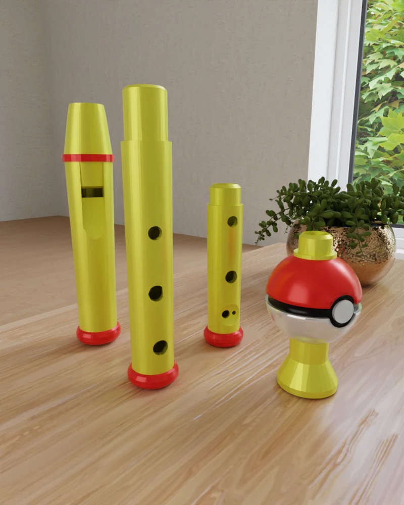 Functional Pokeflute Pokemon 3D Print Model .c4d .max .obj .3ds .fbx .stl .blend 
