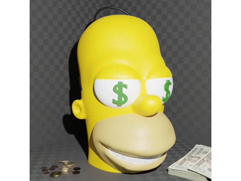 Mealheiro Homer Simpson Modelo de Impressão 3D