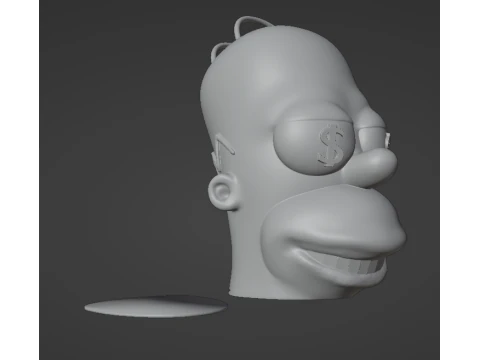 Homer Simpson Money Box 3D Print Model