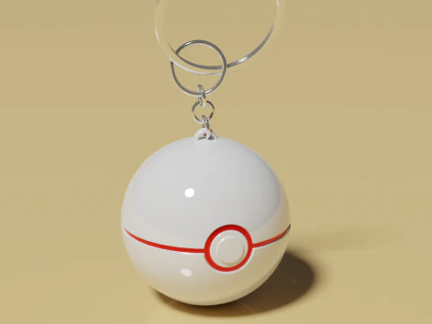 Pokeball Keychain 3D Print Model