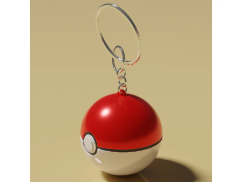 Pokeball Keychain 3D Print Model