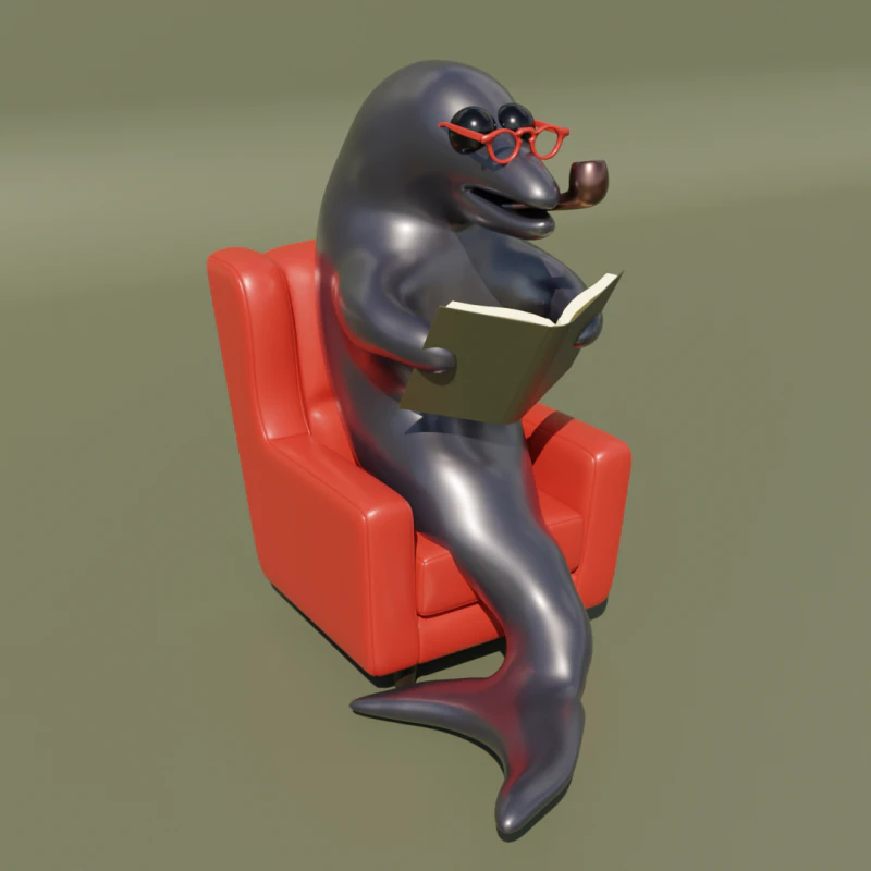 Philosopher dolphin 3D Model .c4d .max .obj .3ds .fbx .stl .blend 