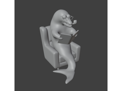 Philosopher dolphin 3D-Modell