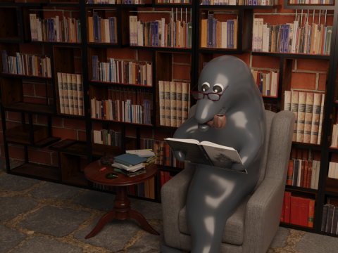 Philosopher dolphin 3D-Modell