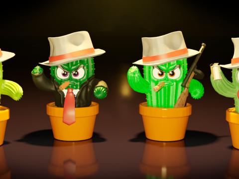 Cactus mafia 3D Print Model
