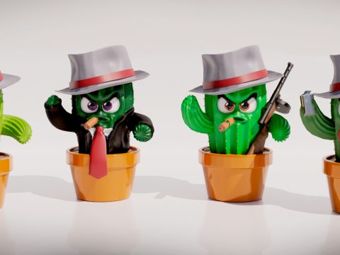 Cactus mafia 3D Print Model