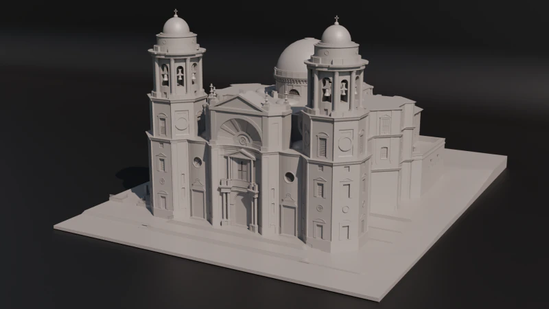 Cadiz Cathedral 3D Model .c4d .max .obj .3ds .fbx .stl .blend 