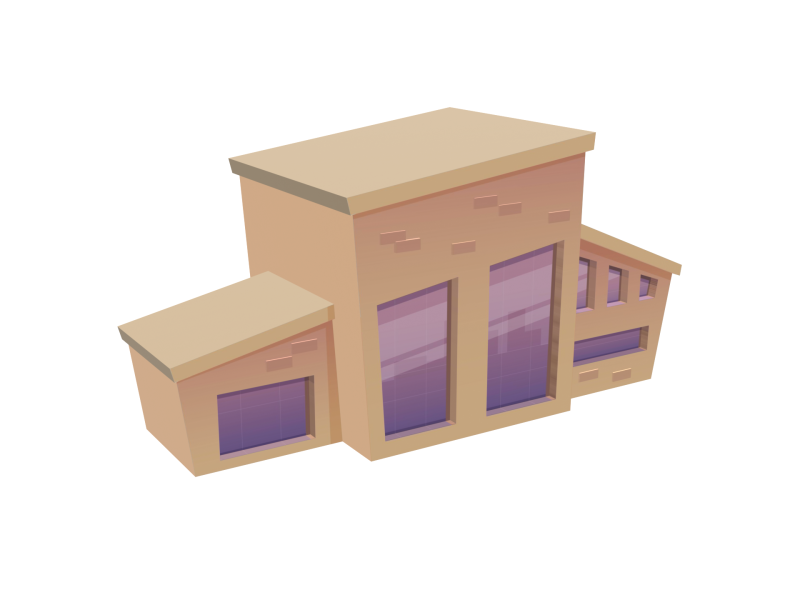 Rumah Kartun Model 3D .c4d .max .obj .3ds .fbx .stl .blend 