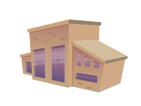 Rumah Kartun Model 3D