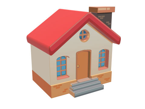 Casa Clássica dos Desenhos Animados Modelo 3D