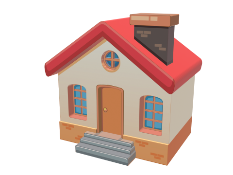 Klasyczny dom z kreskówek Model 3D