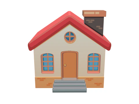 Classic Cartoon House 3D Model