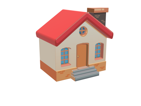 Klasyczny dom z kreskówek Model 3D