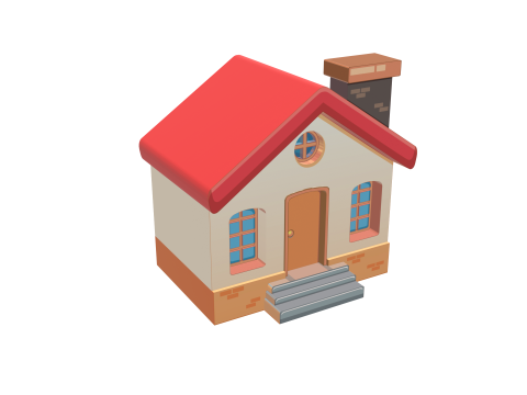 Klasyczny dom z kreskówek Model 3D