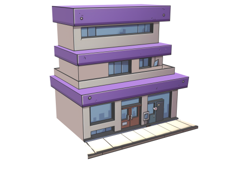 Cartoon-Gebäude 3D Modell