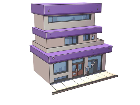 Gedung Kartun Model 3D