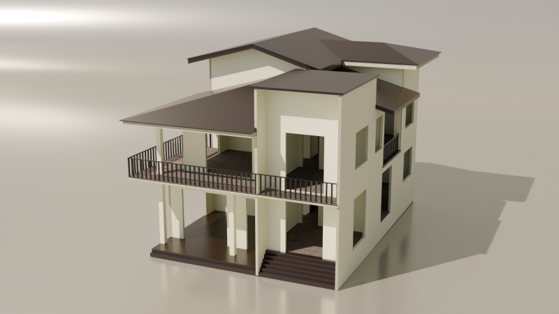Maison d'habitation Modèle 3D .c4d .max .obj .3ds .fbx .stl .blend 