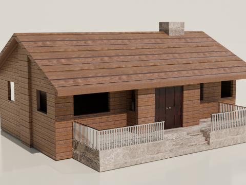 Drewniana kabina Model 3D