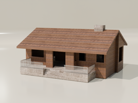 Drewniana kabina Model 3D