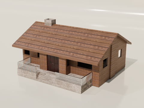 Drewniana kabina Model 3D