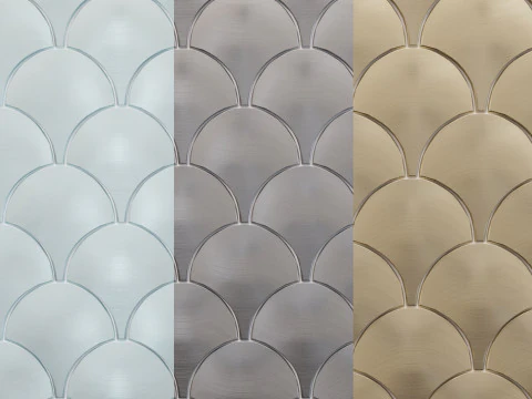 Porcelanosa LAntic Colonial Gravity Alum&iacute;nio Shell mosaico met&aacute;lico Modelo 3D