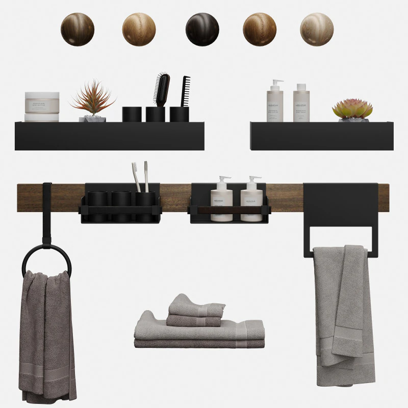 Bathroom Accessories Gamadecor 3D Model .c4d .max .obj .3ds .fbx .stl .blend