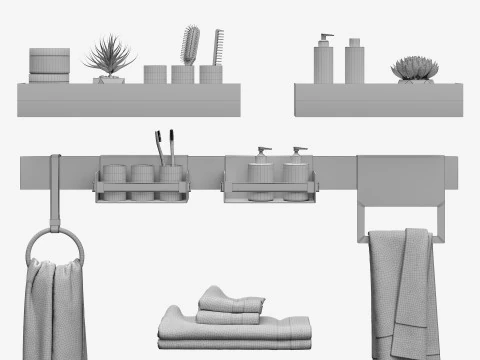 Bathroom Accessories Gamadecor 3D Model