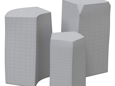 WHITE SIDE TABLE by Tanika Jellis Modello 3D