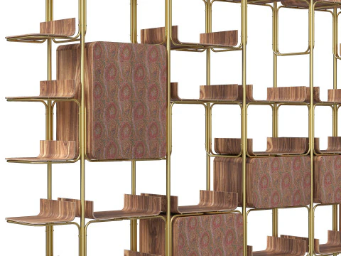 Regał modułowy ETRO BENT Model 3D