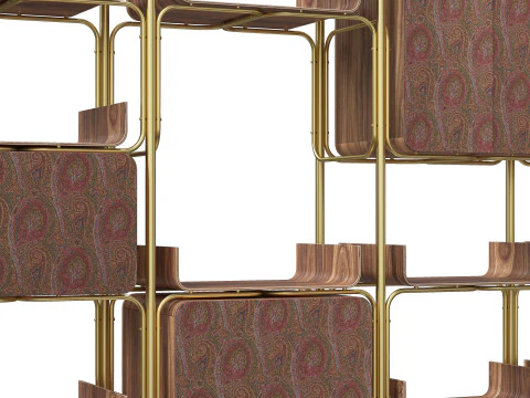 ETRO BENT modular bookcase 3D Model