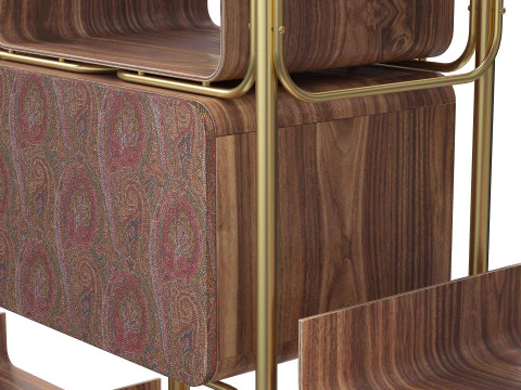 ETRO BENT modular bookcase 3D Model