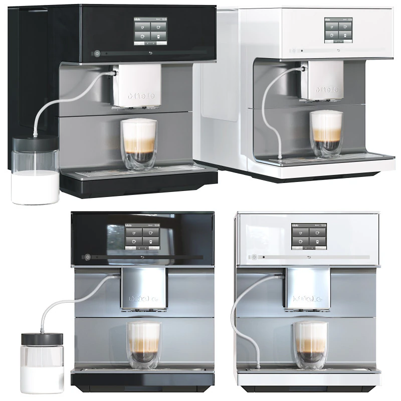 Miele Coffee Machine CM 7350 blackwhite color 3D Model .c4d .max .obj .3ds .fbx .stl .blend 