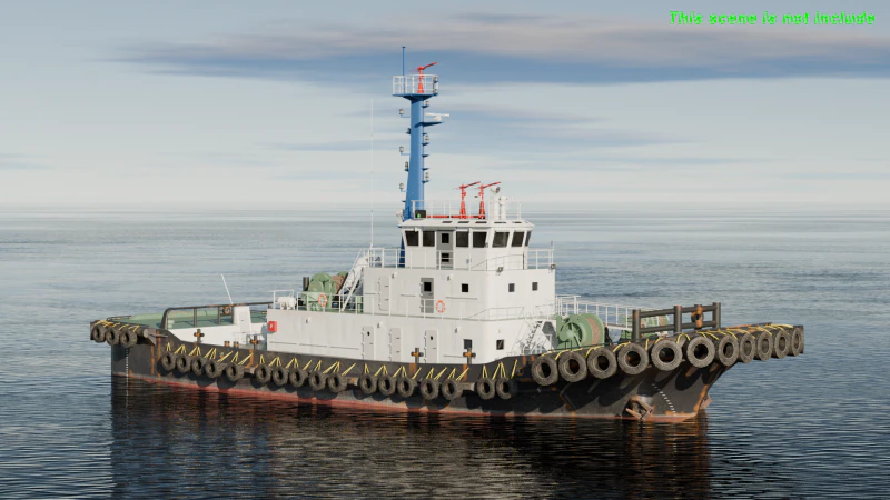 Tugboat 3D Model .c4d .max .obj .3ds .fbx .stl .blend 