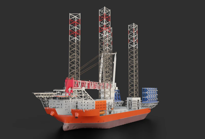 Jack-up Construction 3D Model .c4d .max .obj .3ds .fbx .stl .blend 