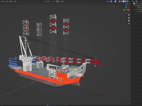 Jack-up Construction 3D Model