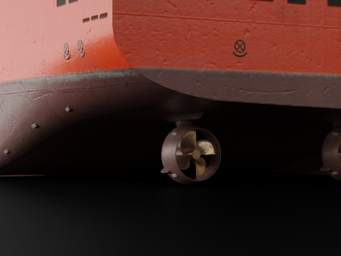 Jack-up Construction with Windturbine Model 3D