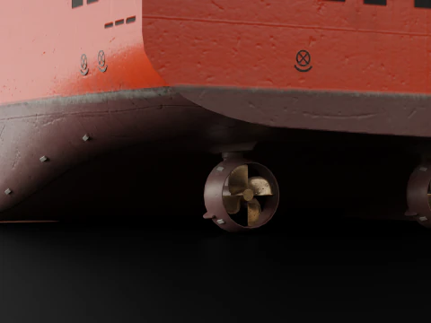 Jack-up Construction with Windturbine 3D Model