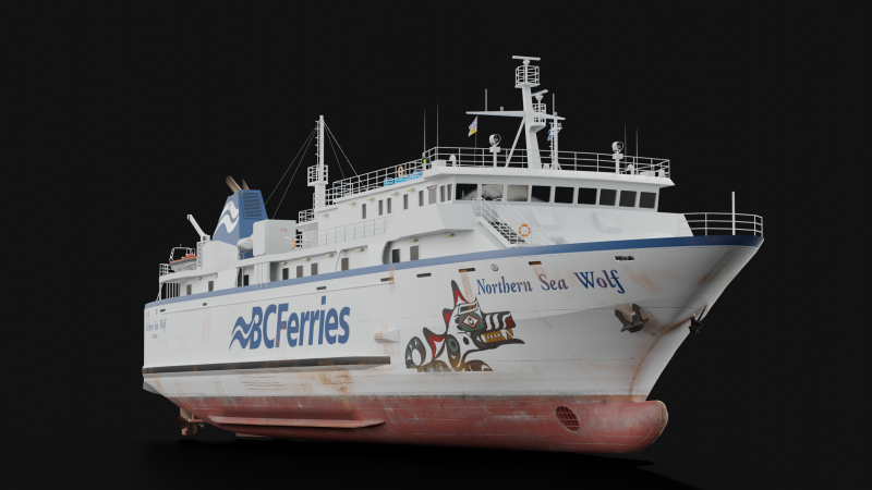Pasażerski statek towarowy Model 3D .c4d .max .obj .3ds .fbx .stl .blend 