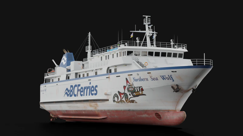 Passenger Cargo Ship 3D Model .c4d .max .obj .3ds .fbx .stl .blend 