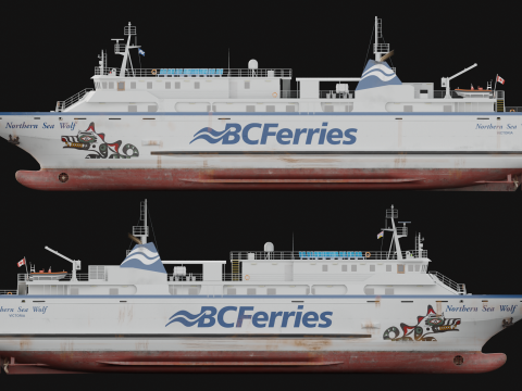 Pasażerski statek towarowy Model 3D