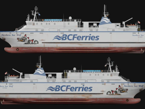 Passenger Cargo Ship 3D Model