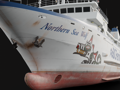 Pasażerski statek towarowy Model 3D