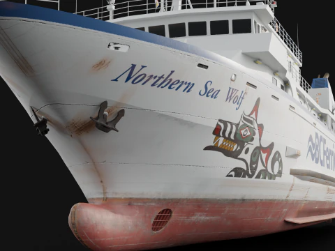 Passenger Cargo Ship 3D Model
