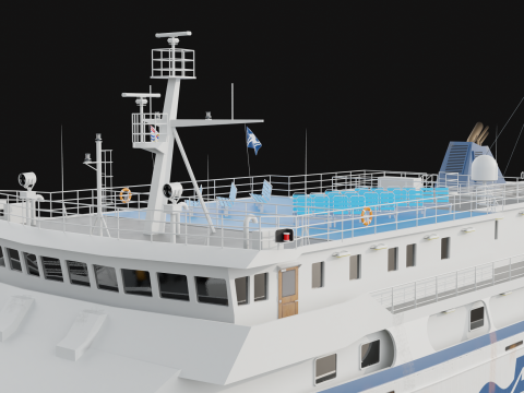 Pasażerski statek towarowy Model 3D