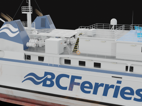 Pasażerski statek towarowy Model 3D