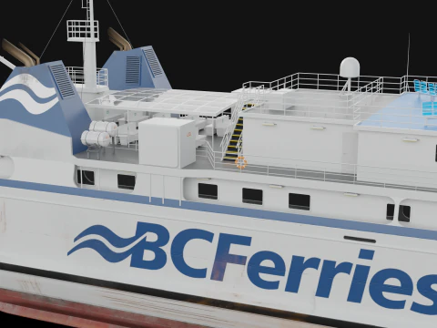 Passenger Cargo Ship 3D Model