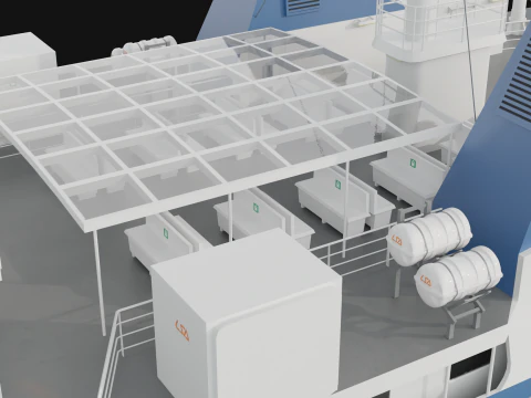 Passenger Cargo Ship 3D Model