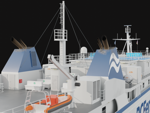 Pasażerski statek towarowy Model 3D