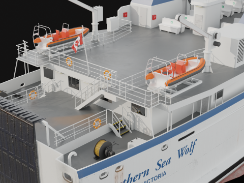 Pasażerski statek towarowy Model 3D